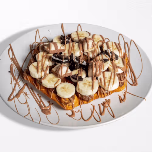 Bubble Waffel mit Bananen und 2 Toppings