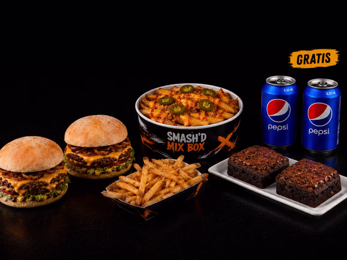 Smash’d Cheeseburger - Duo - 1 Pomm. + Chilli Poma. + 2 0.33l Pepsi