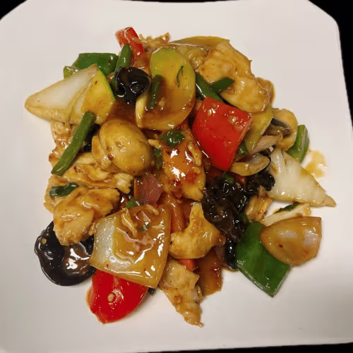 Hühnerfleisch nach Szechuan Art (scharf)