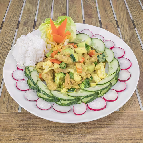 Hühnerfleisch (vegan, scharf)