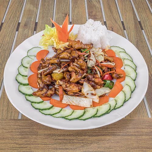 Gan Bian mit Rindfleisch (vegan, scharf)