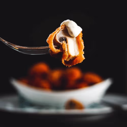 Gebackene Champignons