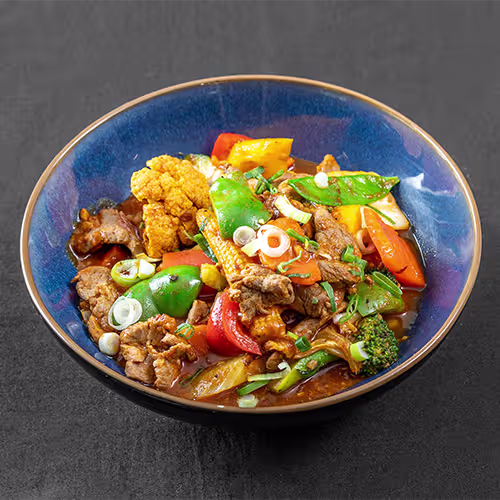 Rindfleisch aus dem Wok mit Broccoli