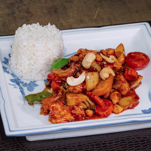 Hühnerfleisch aus dem Wok (scharf)