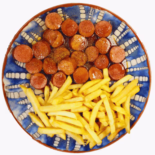 Currywurst mit Pommes frites