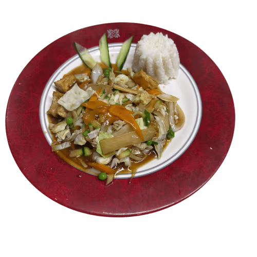 Gebratene Tofu mit Gemüse