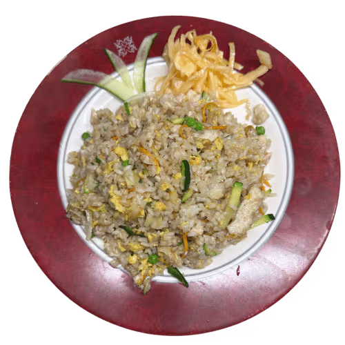 Gebratene Reis mit Eier und Hühnerfleisch