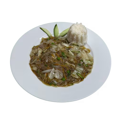 Gebratene Glasnudeln mit Gemüse