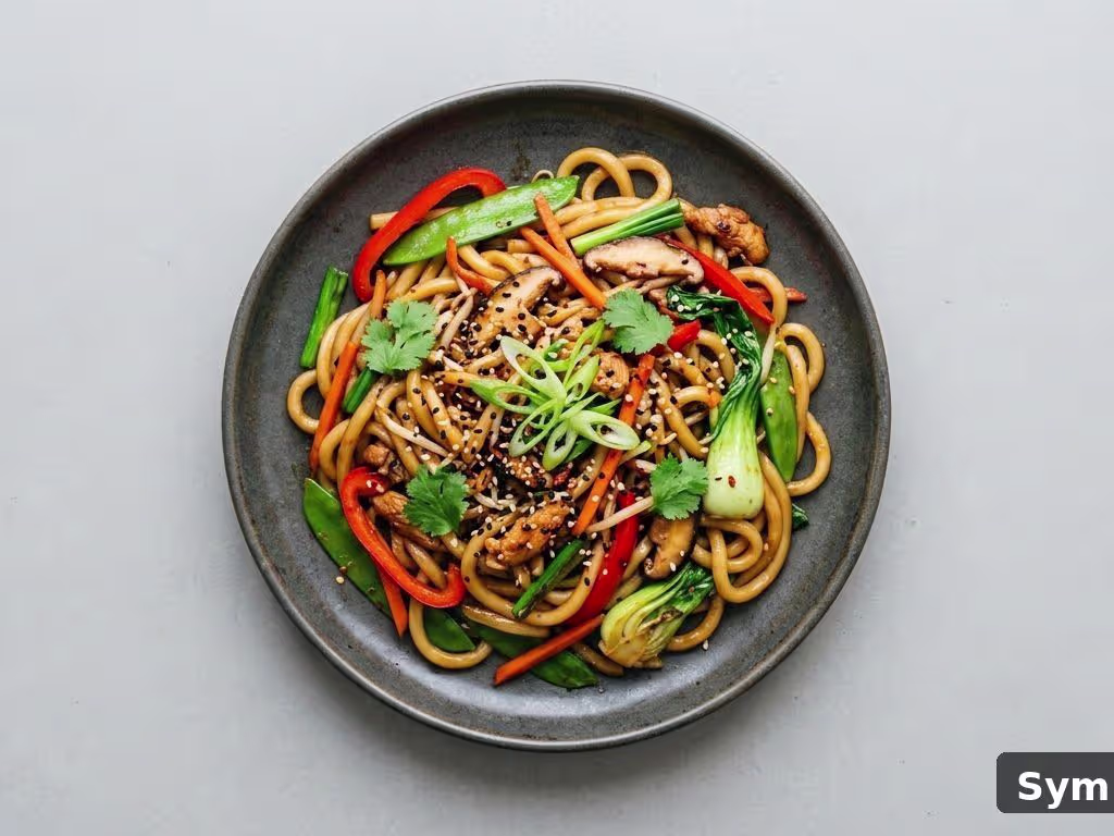 Gebratene Udon Nudeln vegetarisch