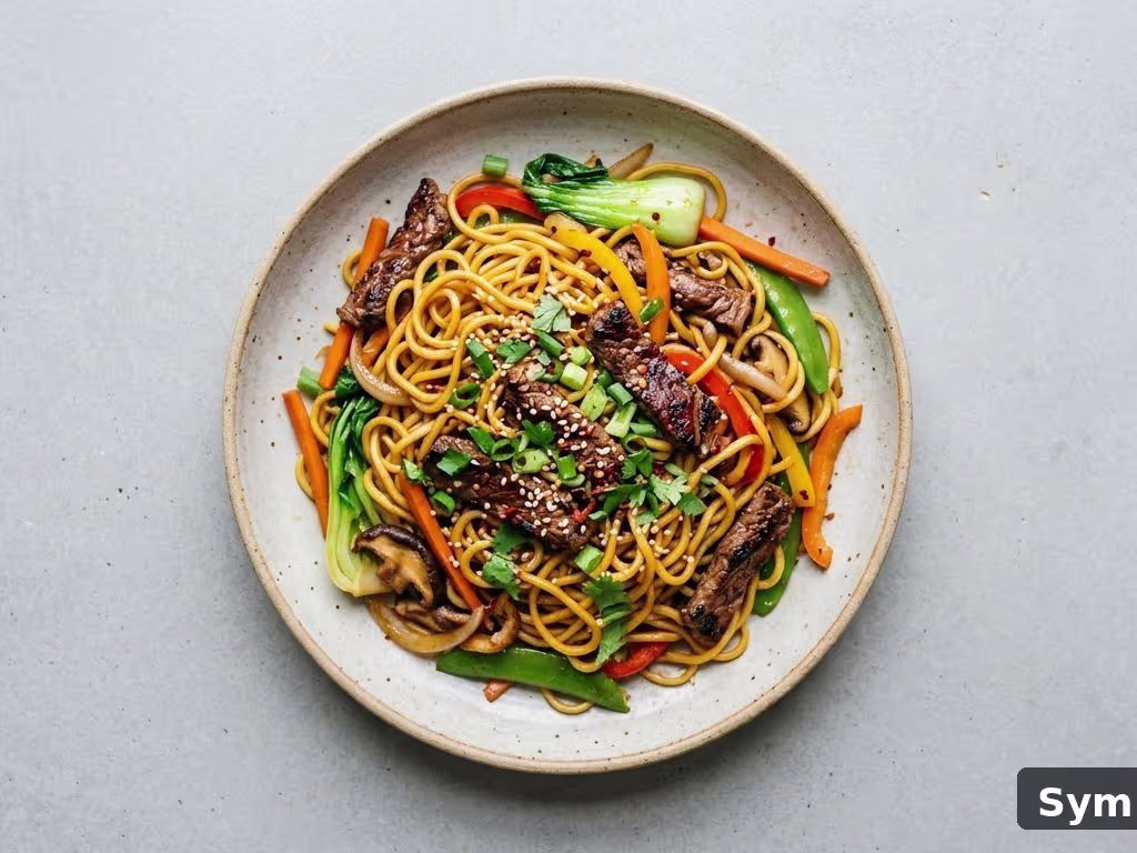 Gebratene Nudeln mit Beef