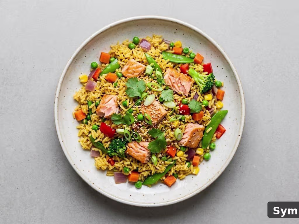 Gebratener Reis mit Lachs