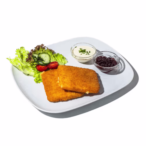 Gebackener Emmentaler mit Preiselbeeren