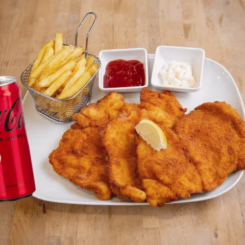 XL Hühnerschnitzel Menü