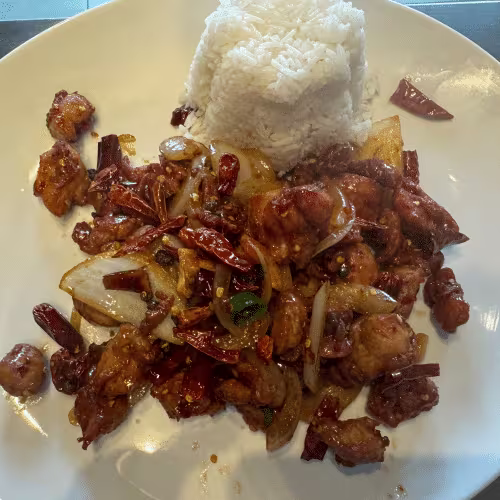 Knuspriges Chili Huhn (scharf)
