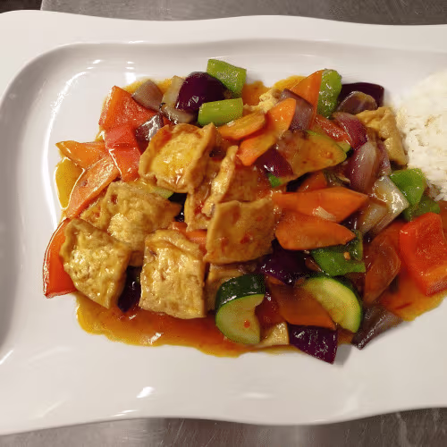 Tofu nach Szechuan Art (scharf)