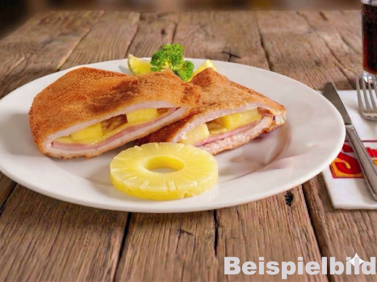 Hawaii Cordon Blue (Schinken, Käse u. Ananas)