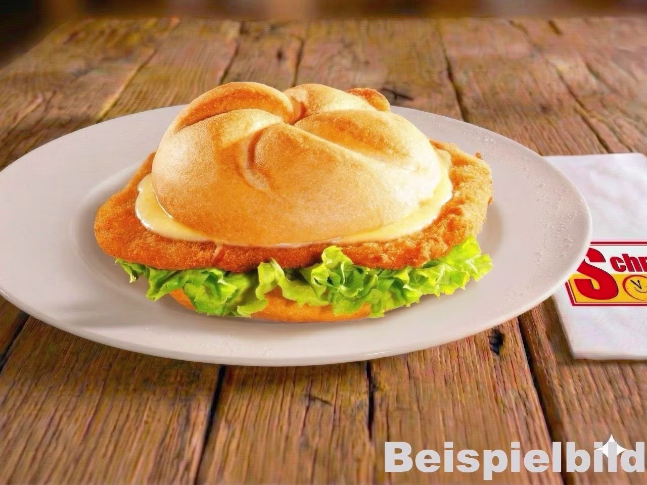 Schnitz'l -Semmel mit Käse