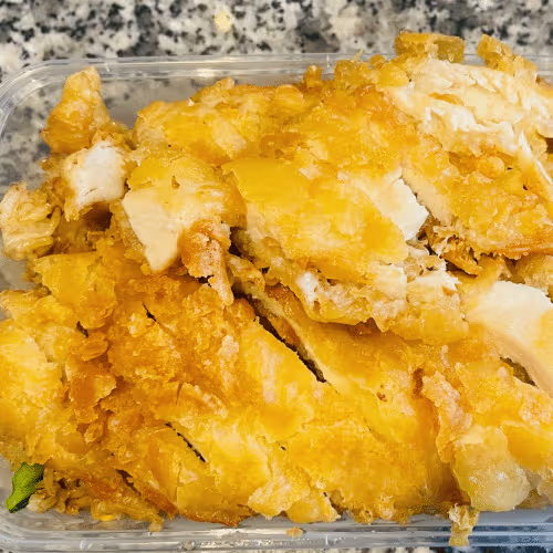 Eierreis mit knusprigem Huhn