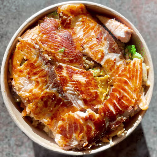 Eierreis mit Lachs
