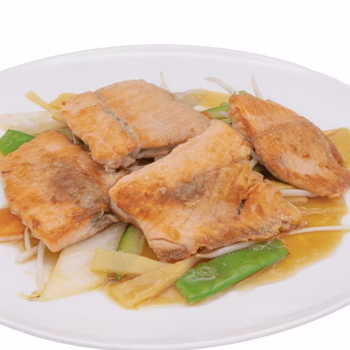 Lachs mit Wokgemüse
