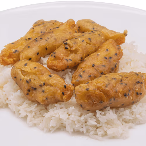 Sesam Chicken mit Reis Box