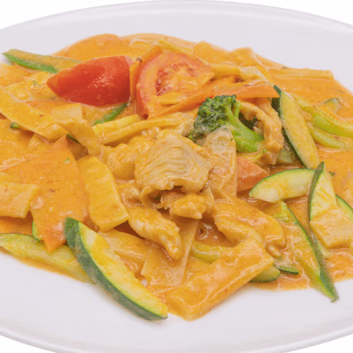 Rotes Thai Curry mit Hühnerfleisch (scharf)
