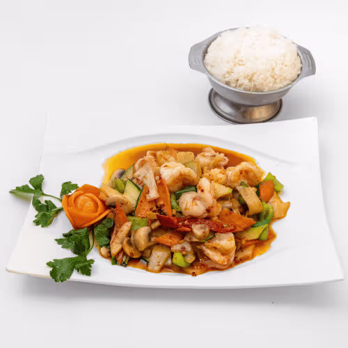 Gebratene Garnelen nach Szechuan Art (scharf)