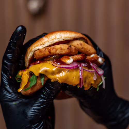 2 Guys Smashed you Crispy Onion Burger