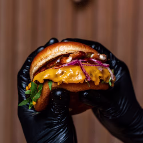 2 Guys Smashed you Crispy Mozzarella Burger