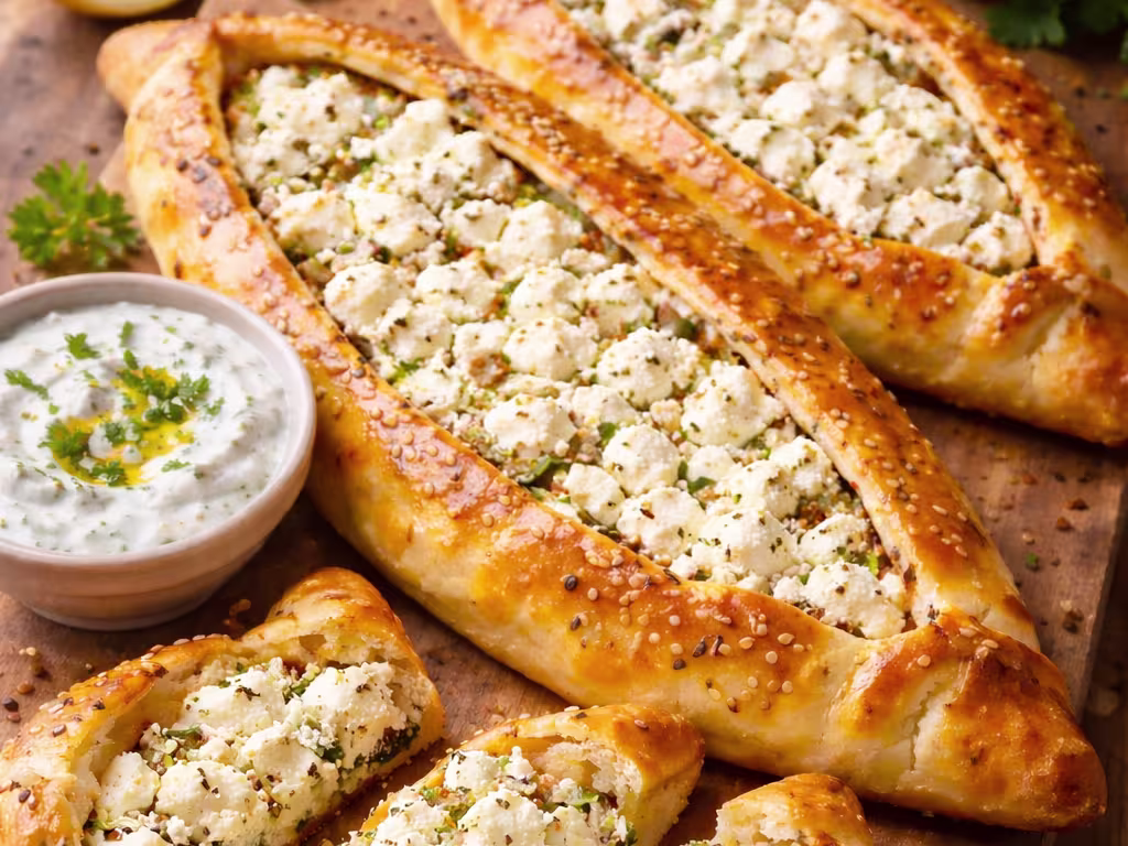Pide Schafskäse (vegetarisch)