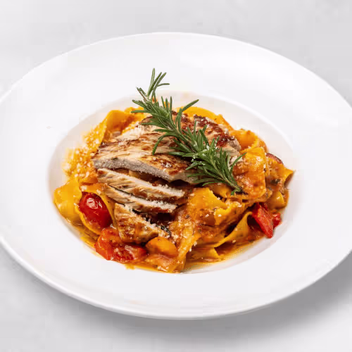 Pappardelle (Hausgemacht) al Padrone con Carne