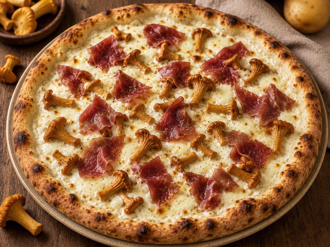 Pizza ai Finferli Bianca