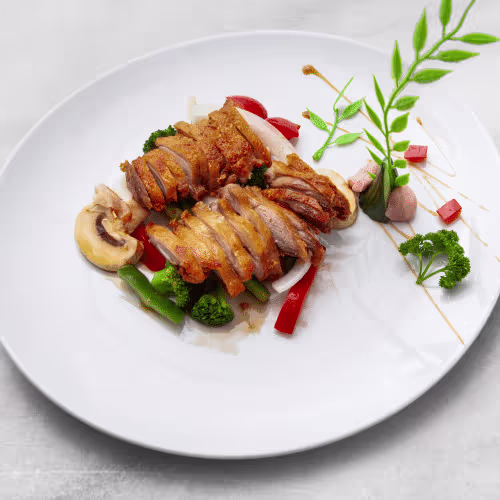 Ente knusprig mit Gemüse