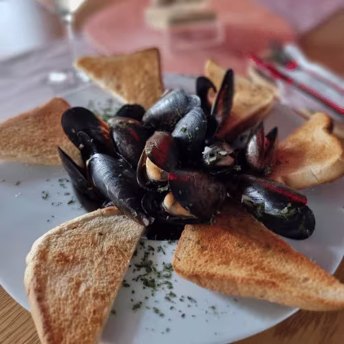 Muscheln in Weißweinsauce