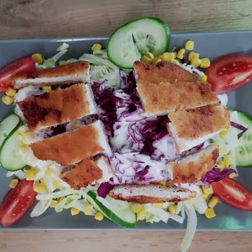 Salat mit Putenschnitzel