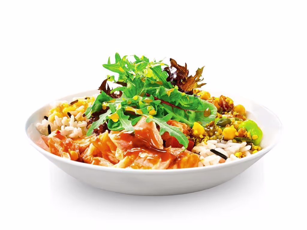 Sunshine Bowl mit Teriyaki-Lachs