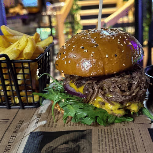 Asado pulled Beef Burger