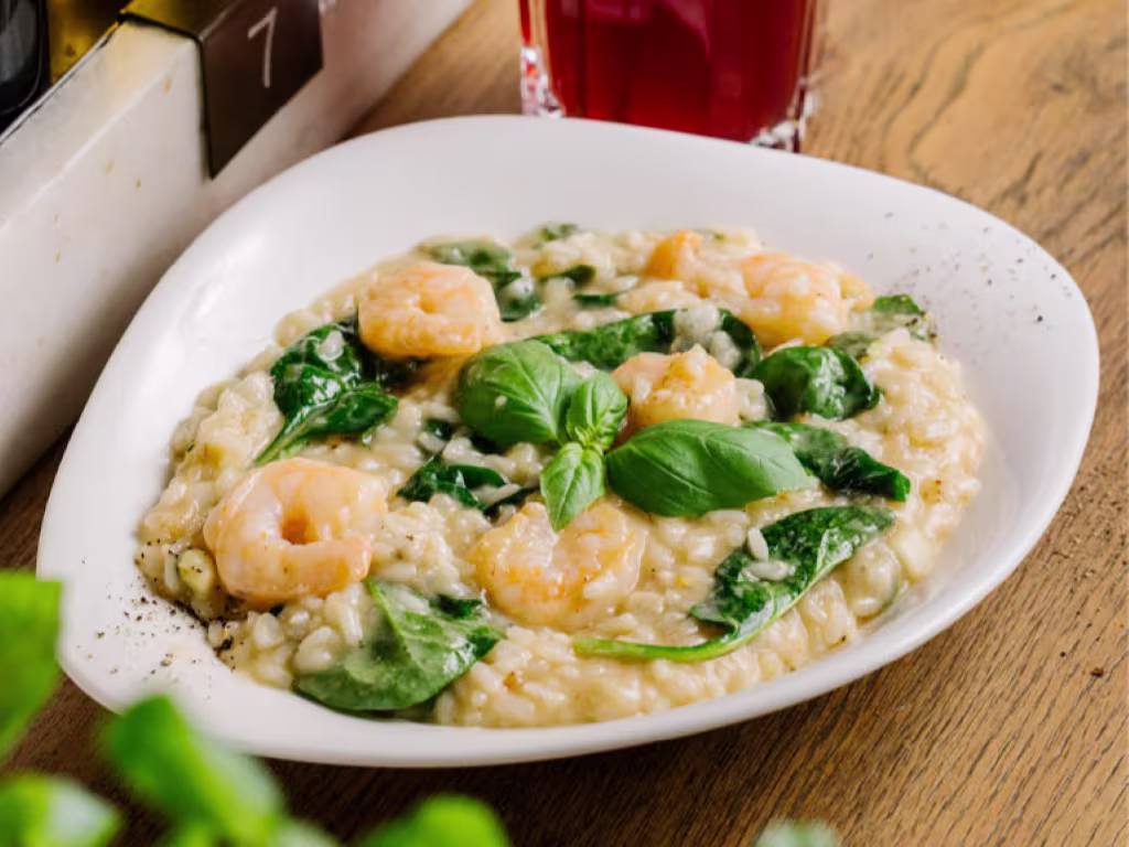 Risotto Al Limone con Gamberetti e Spinaci