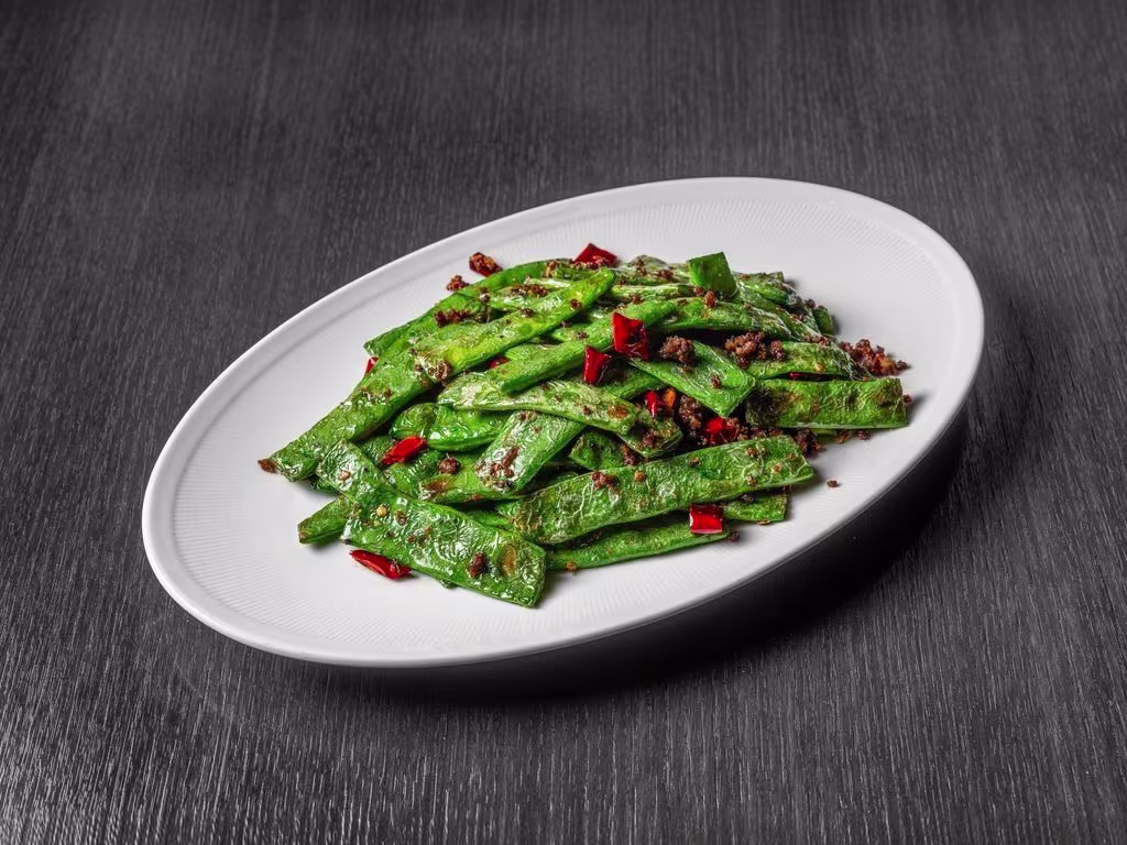 Wok Sautierte Fisolen