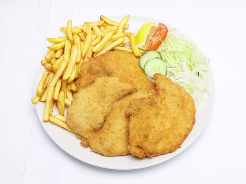 Hühnerschnitzel Teller