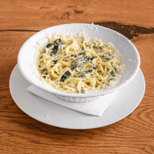 Spaghetti Quattro Formaggi E Spinaci
