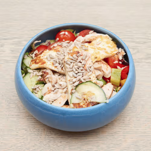 Greek Halloumi Chicken Salad