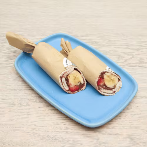 Wrap mit veganer Schokocreme und frischem Obst