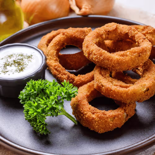Gebackene Zwiebelringe (9 Stück)