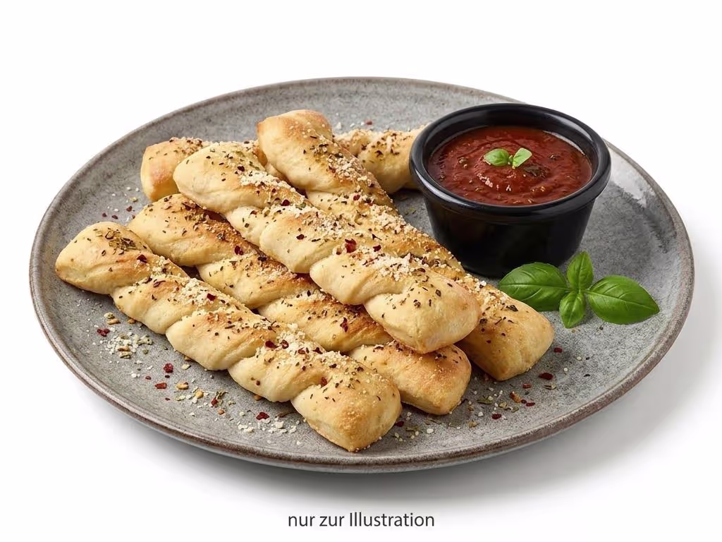 Hausgemachte Pizzastangen