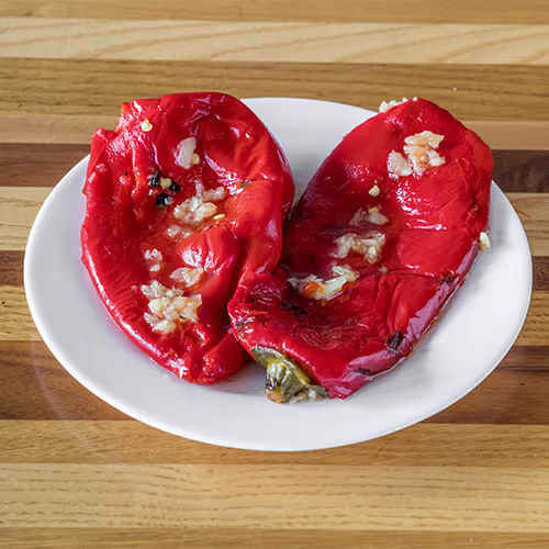 Gegrillte Paprika in Knoblauchöl (2 Stück)