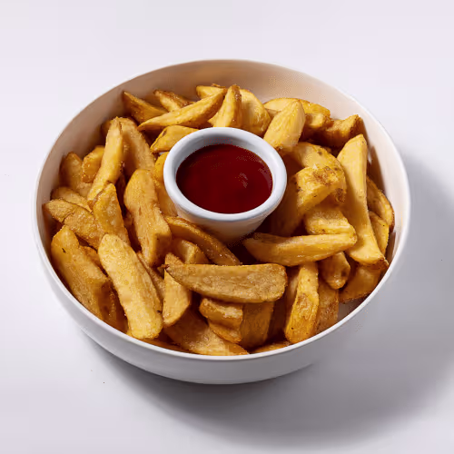 Pommes mit Ketchup