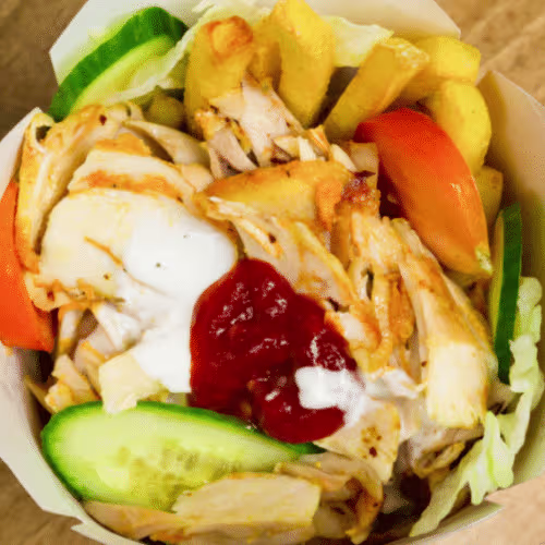 Kebab Box Geflügel Pommes frites