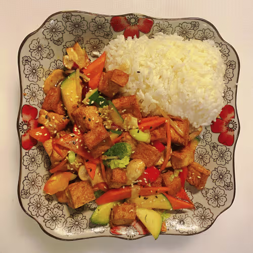 Wok Gemüse mit Tofu