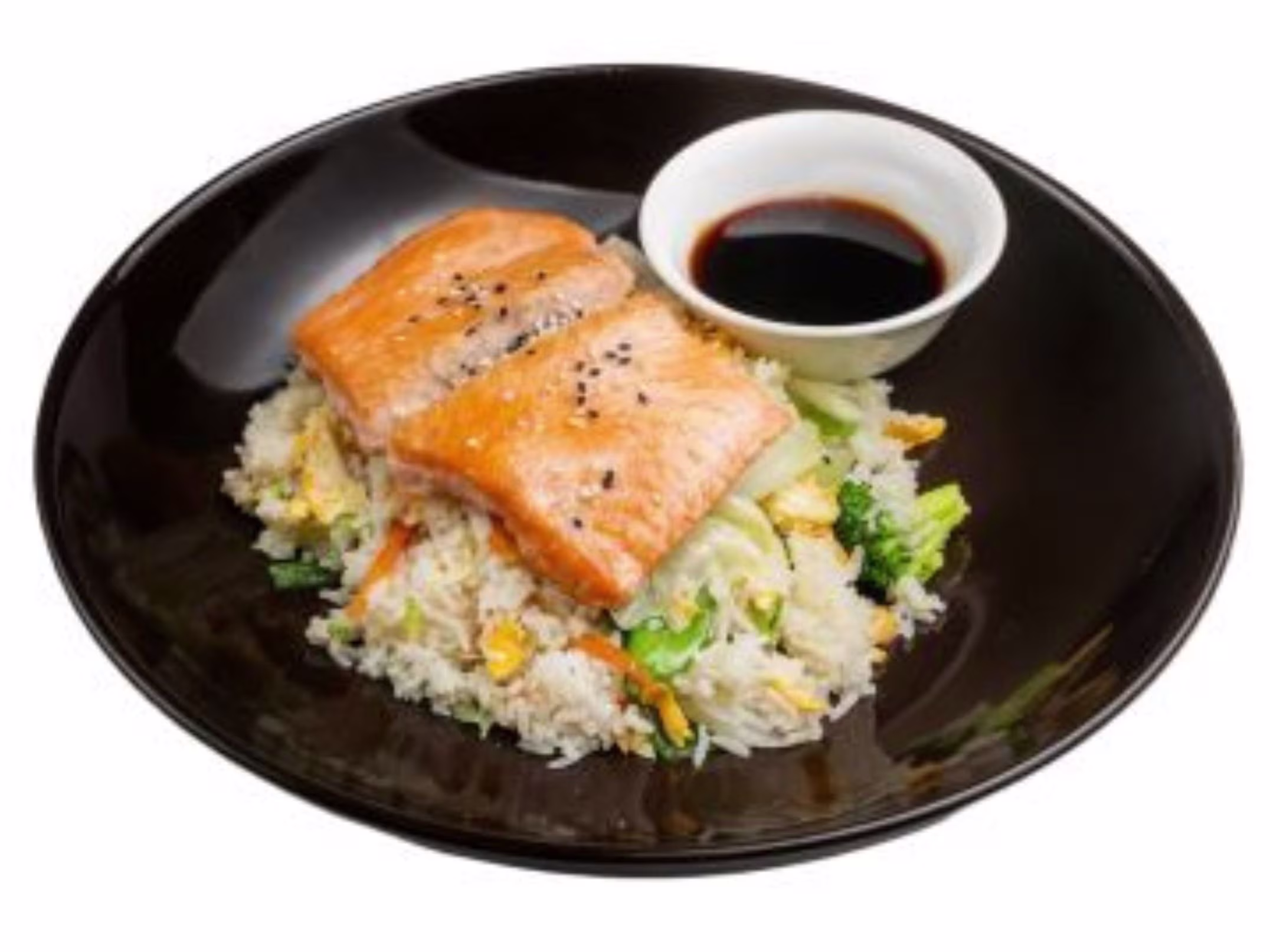 Gebratener Reis mit Lachs